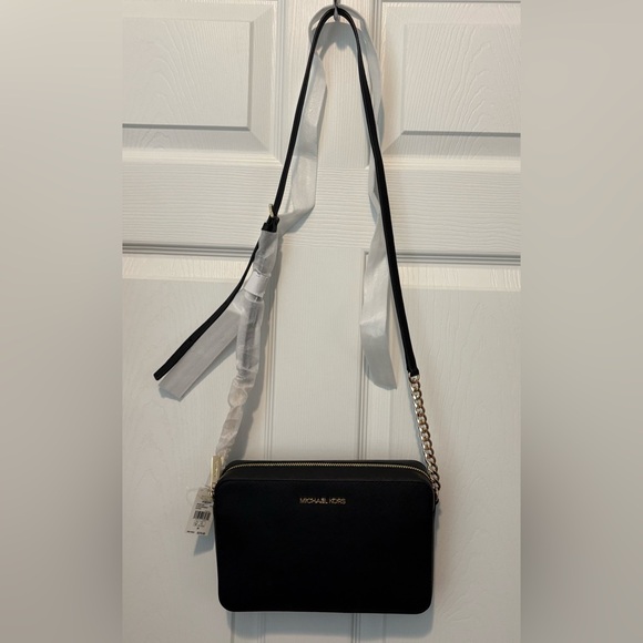 Michael Kors Handbags - Michael Kors Black Crossbody Bag with Gold Accents